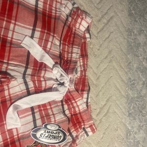 Red & White Plaid Maryland TERPS Drawstring Lounge Flannel Pants